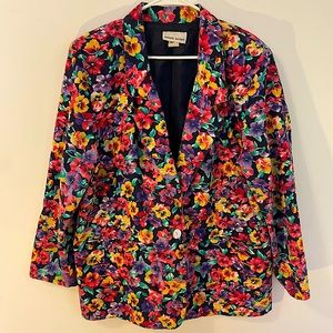 Size XL womens floral blazer size 18 floral print vintage blazer